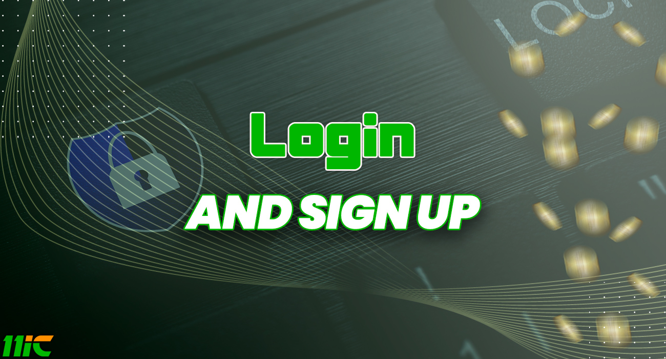 Registration and login on the 11ic casino website.